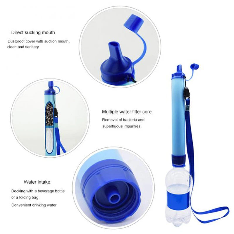 Outdoor Water Purifier Camping Hiking Cycling Emergency Life Survival Portable Purifier Water Filter Drinking Equipment