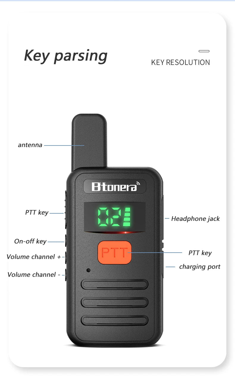 Btonera T1 Mini Walkie Talkie pmr 446 Profesional Walkie Talkies Largo Alcance mini Radio Wolkie Tokie Walkies de Largo Alcance