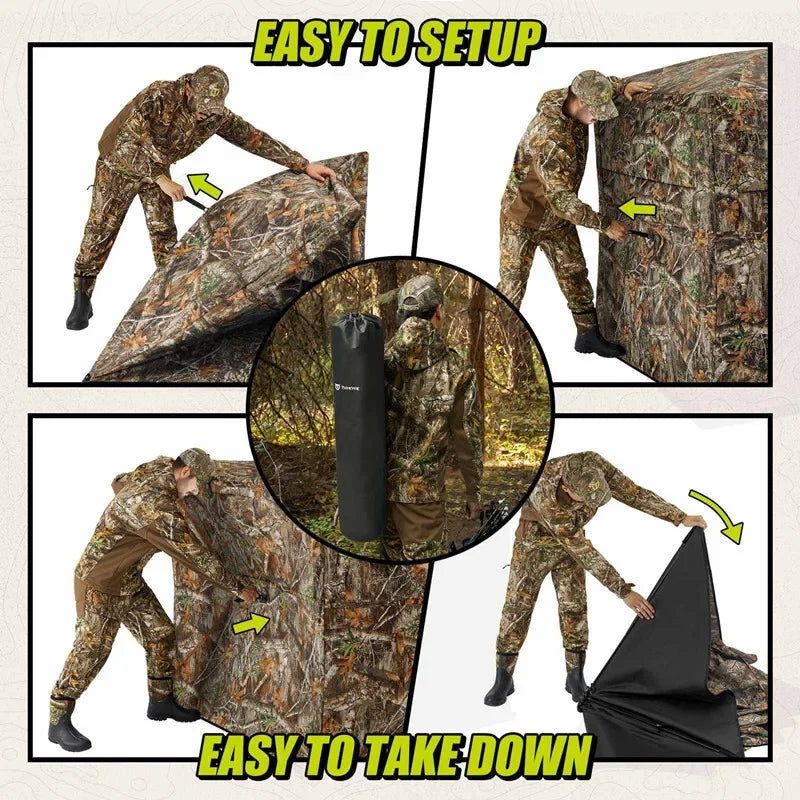 YOUSKY Outdoor Hunting Tent Lightweight Portable Camping Tent Outdoor Camouflage 270 Degree Unobstructed Hunting Tent