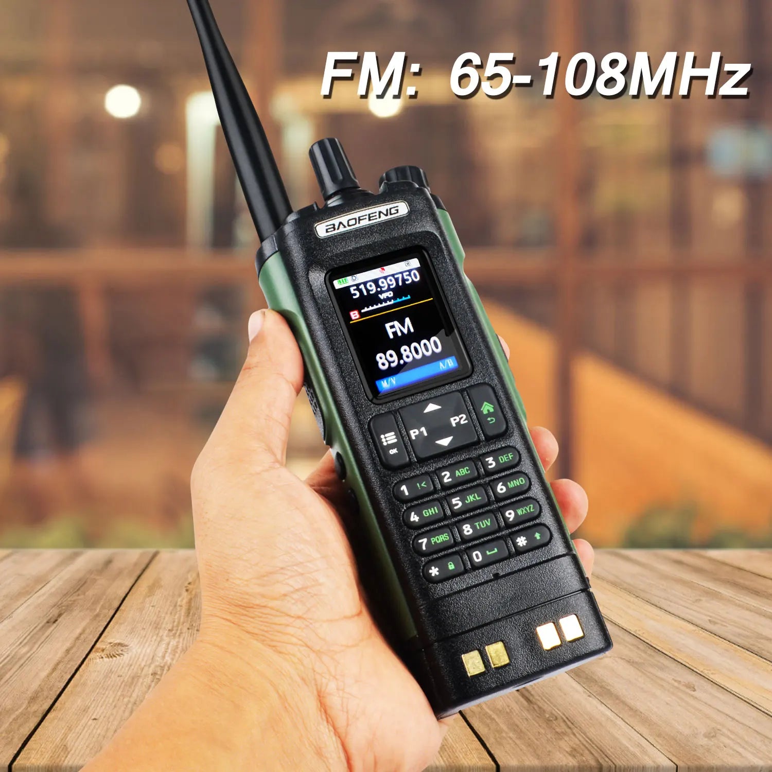 Walkie Talkie Baofeng UV-32 Air Band 10W GPS Amateur FM Two Way Radio with 2.0" HD Screen and 2200mah USB-C Charging Battery