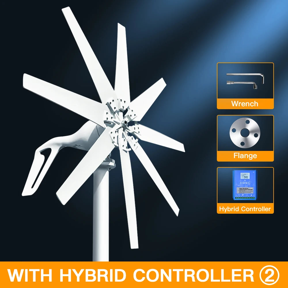 1000w Wind Turbine Generator 12V 24V 48V DC 220v AC Home System Free Green Alternative Energy Solar Panels Home Energy Solutions