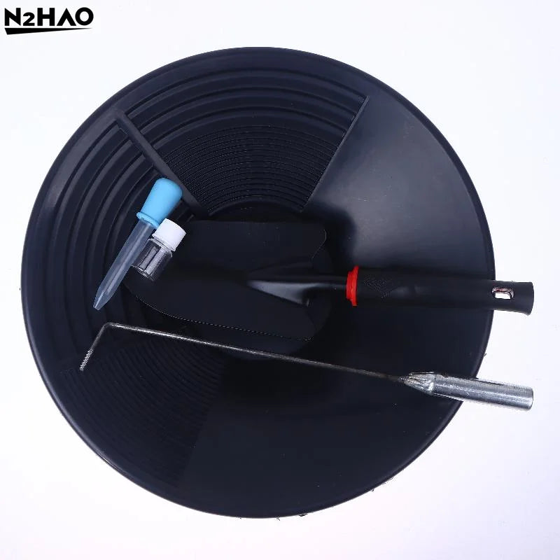 1/3/5Pcs Outdoor Wash Gold Panning Equipment Gold Pan With Riffle Design Prospecting Tool For Gold Mining Metal Detect Efficient