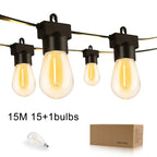15M LED String Light Shatterproof Led Festoon Garland Retro Patio Light Outdoor Light Decoration For Garden Wedding Holiday