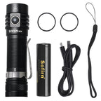 Sofirn SC18 1800lm EDC Flashlight USB C Rechargeable SST40 LED 18650 Torch TIR Optics Lens Lantern with Power Indicator