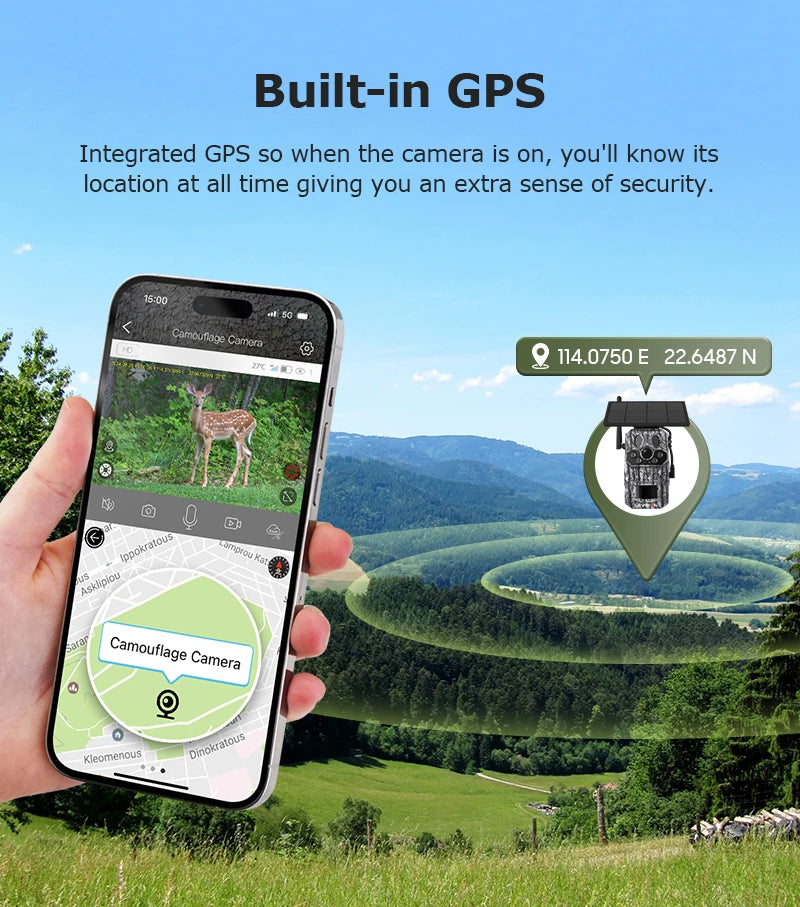 Ucon 4G LTE Cellular Trail Camera 5MP Solar Camera PIR Motion Activated 0.2s Trigger Time Night Vision Wildlife Hunting Cameras