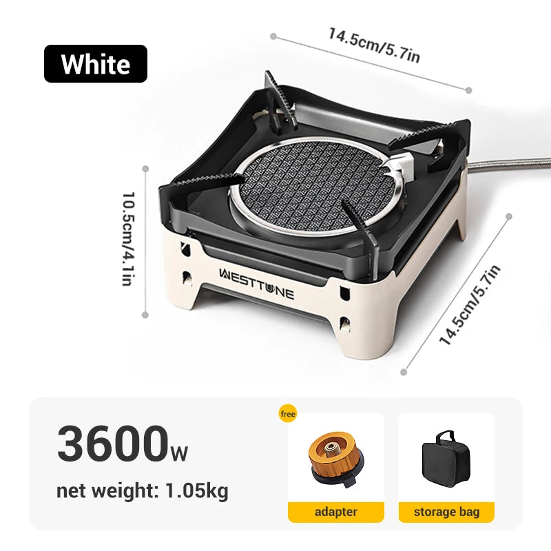 WESTTUNE Outdoor Infrared Combustion Stove Portable Cooking Burner 3600W Gas Stove with Electronic Ignition for Camping Picnic