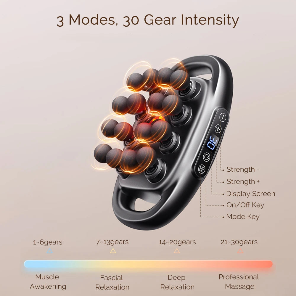 High-Frequency Vibration Full-Bbody Massage Gun Back, Waist, Neck and Shoulder Massager muscle Massager 12/16-Head fascia Gun