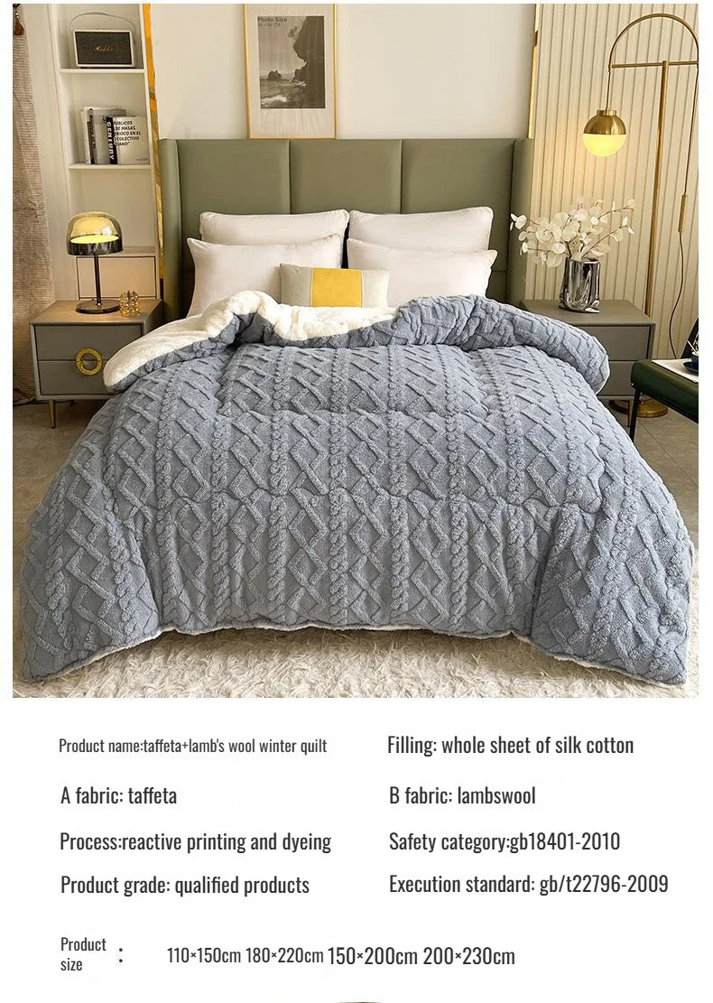 Comfortable double-sided velvet quilt core bedroom velvet thickened blanket home lamb fleece quilt warm quilt core comfortable