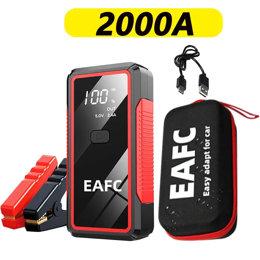 Hot 2000A/1200A Portable Car Jump Starter Power Bank Car Booster Charger 12V Starting Device Petrol Diesel Car Emergency Booster