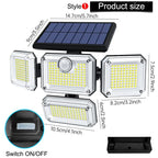 20w Solar Light 122/333led IP65 Waterproof Outdoor Indoor Solar Garden Lamp With Adjustable Head Wide Lighting Angle With 3 Mode