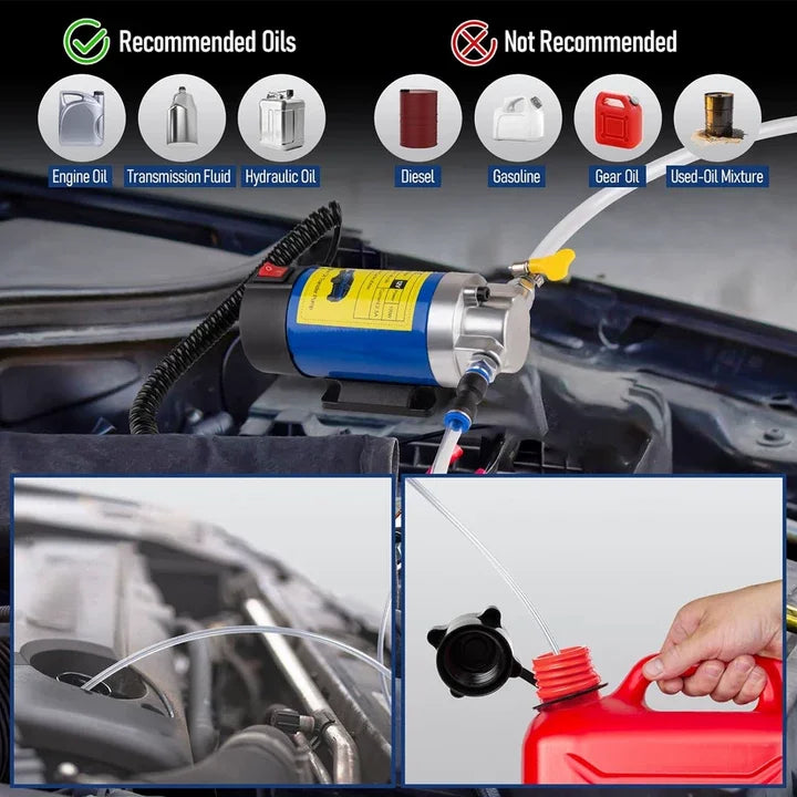 12V Oil Pump Convenient 1-4L/min Oil Pump Electric Oil Suction Oil Change Pump Rainbow Car Motorcycle Tool