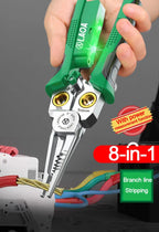 LAOA Electrician's pliers, multi-function wire stripper, 8-in-1 stainless steel needle-nose pliers with electrical measurement