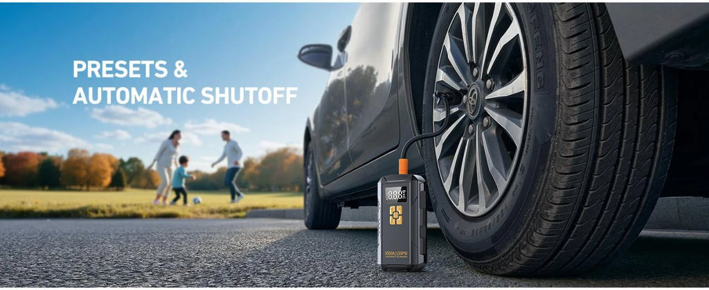 Jump Starter with Air Compressor 3500A Jump Starter 150PSI Air Pump Multifunctional Tire Inflator Power Bank Lighting for Car