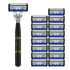 Classic men's shaver, non slip handle, stainless steel blade, economical and practical, 6-layer manual shaver blade