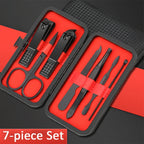 7/12/18/20/24PCS Set Professional Manicure Set Kits Stainless Steel Fingernail Toenail Clippers Set with Leather Portable Case