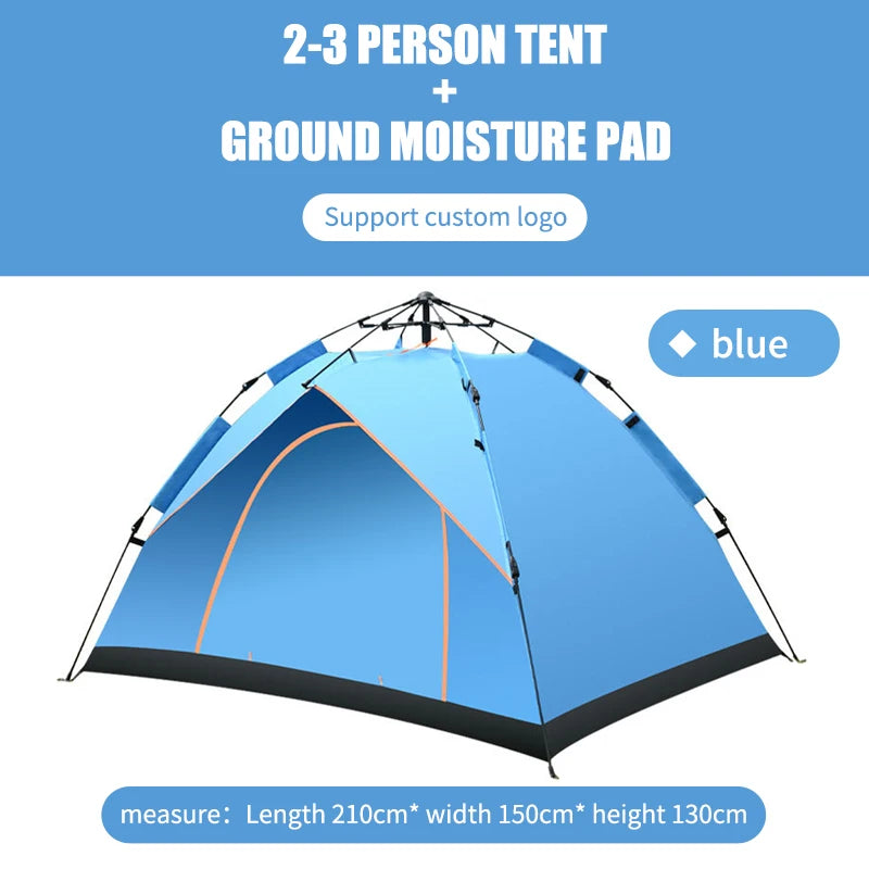 Fully Automatic 3-4 people Double-Layer Beach Camping Tent - Complete Portable Outdoor Family Camping Gear Set
