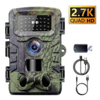 Outdoor 2.7K Wireless Trail Camera Hunting Cameras With Screen Wildlife Surveillance Night Vision Tracking Photo Trap Cams