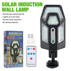 Powerful LED Solar Outdoor Led Courtyard Wall Lamp Rechargeable Human Body Induction Garden Terrace Garage Door Street Lighting