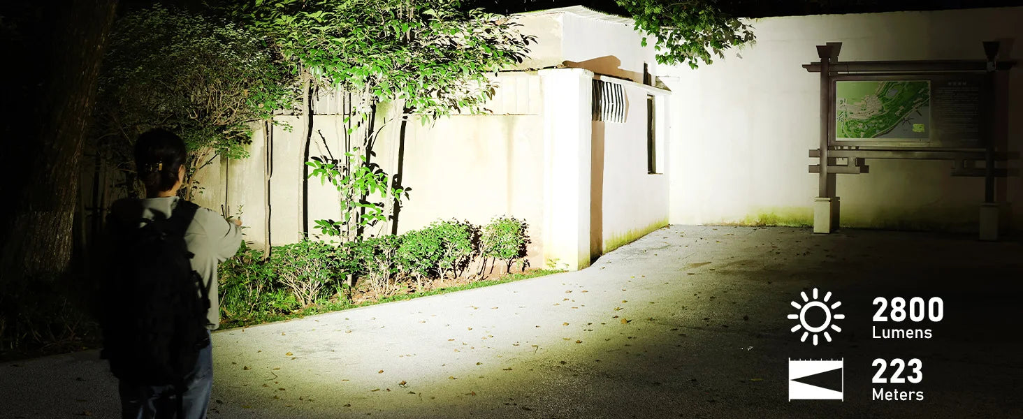 Sofirn SC28 Powerful Light Tactical XHP50B HD Rechargeable Flashlight 2800 Lumens Lantern EDC Torch IPX8 for Hunting Fishing