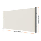 SucceBuy Retractable Side Awning Outdoor Privacy Polyester Water-proof Retractable Patio Screen UV 30+ Room Divider Wind Screen