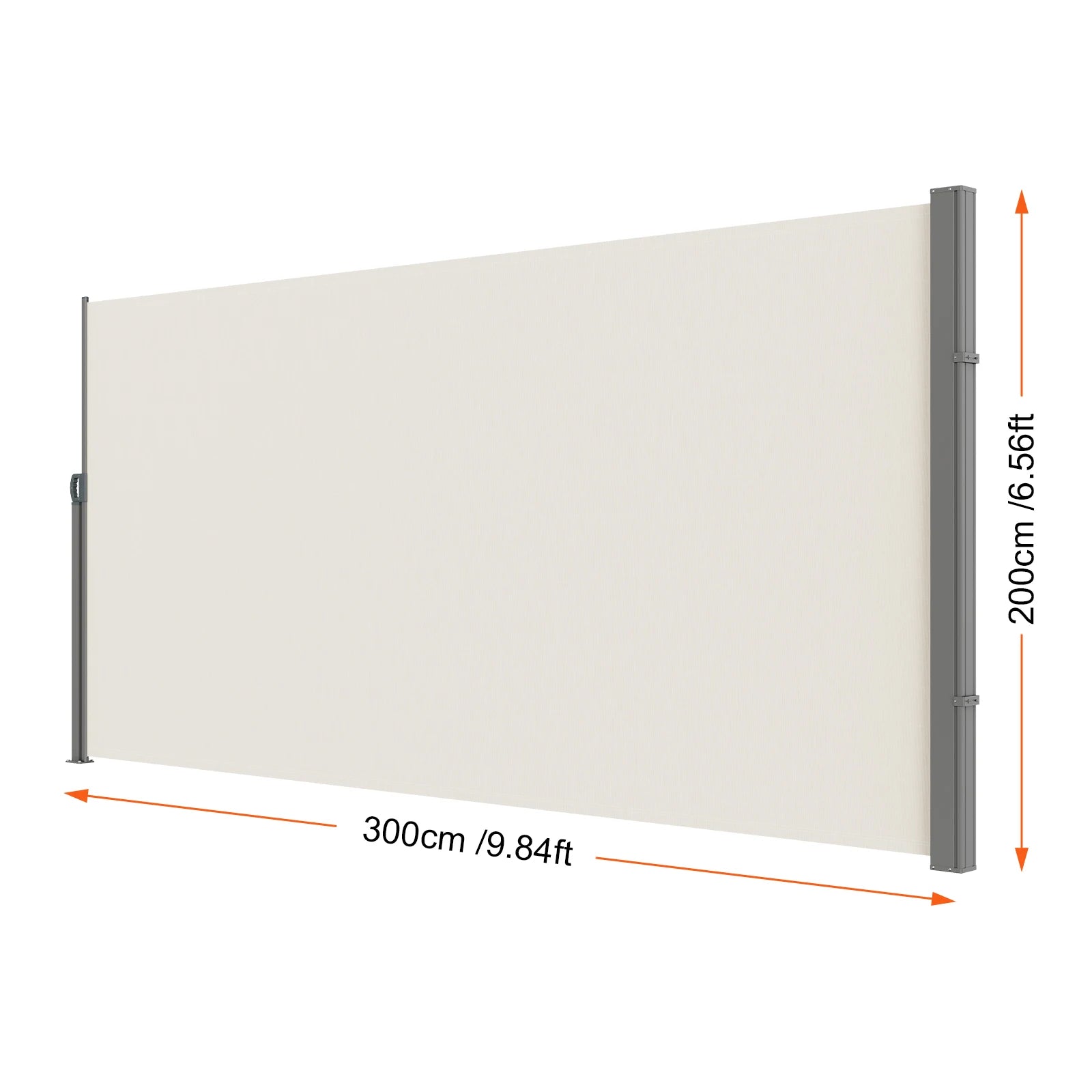 SucceBuy Retractable Side Awning Outdoor Privacy Polyester Water-proof Retractable Patio Screen UV 30+ Room Divider Wind Screen