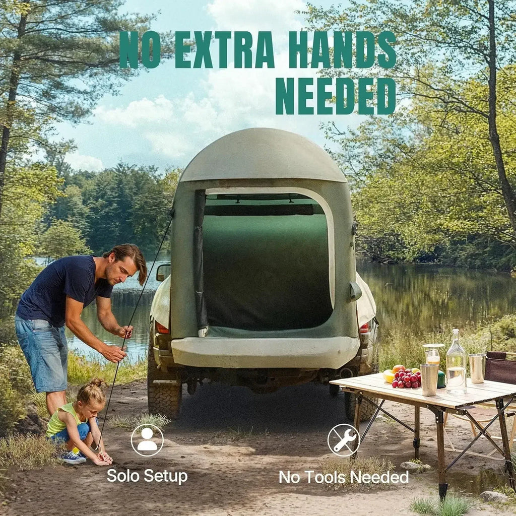Truck Bed Tent 5.5ft-8ft for 2+1 People/Family, 2 Mins Fast Setup Inflatable Pickup Truck Tent, PU 3000mm Waterproof