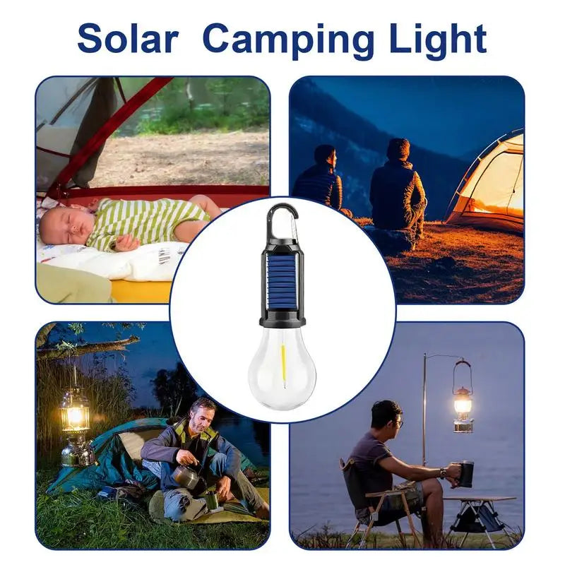 Camp Tent Light Waterproof Solar Rechargeable Waterproof Camp Light Vintage Decoration Lightweight Tent Lamp With Mounting Hook