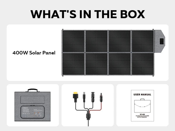 CTOLITY 400W Foldable Solar Panels 41V Portable Solar Charger Generator 23% Efficiency Folding Bag Outdoor Power Supply Camping