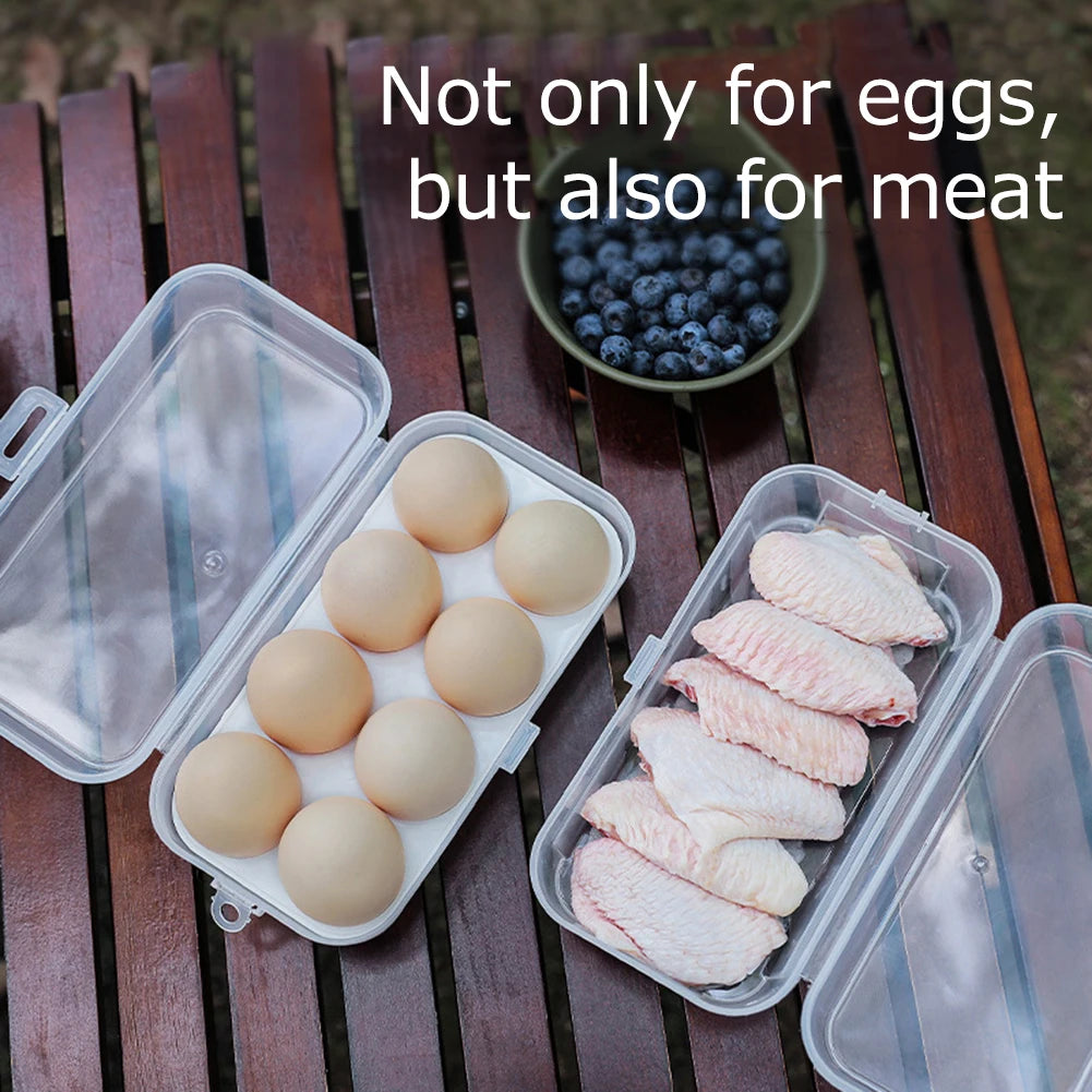 Portable Eggs Box Case Kitchen Container Organizer for Outdoor Camping Picnic Transparent 3/4/8 Grids Egg Holder