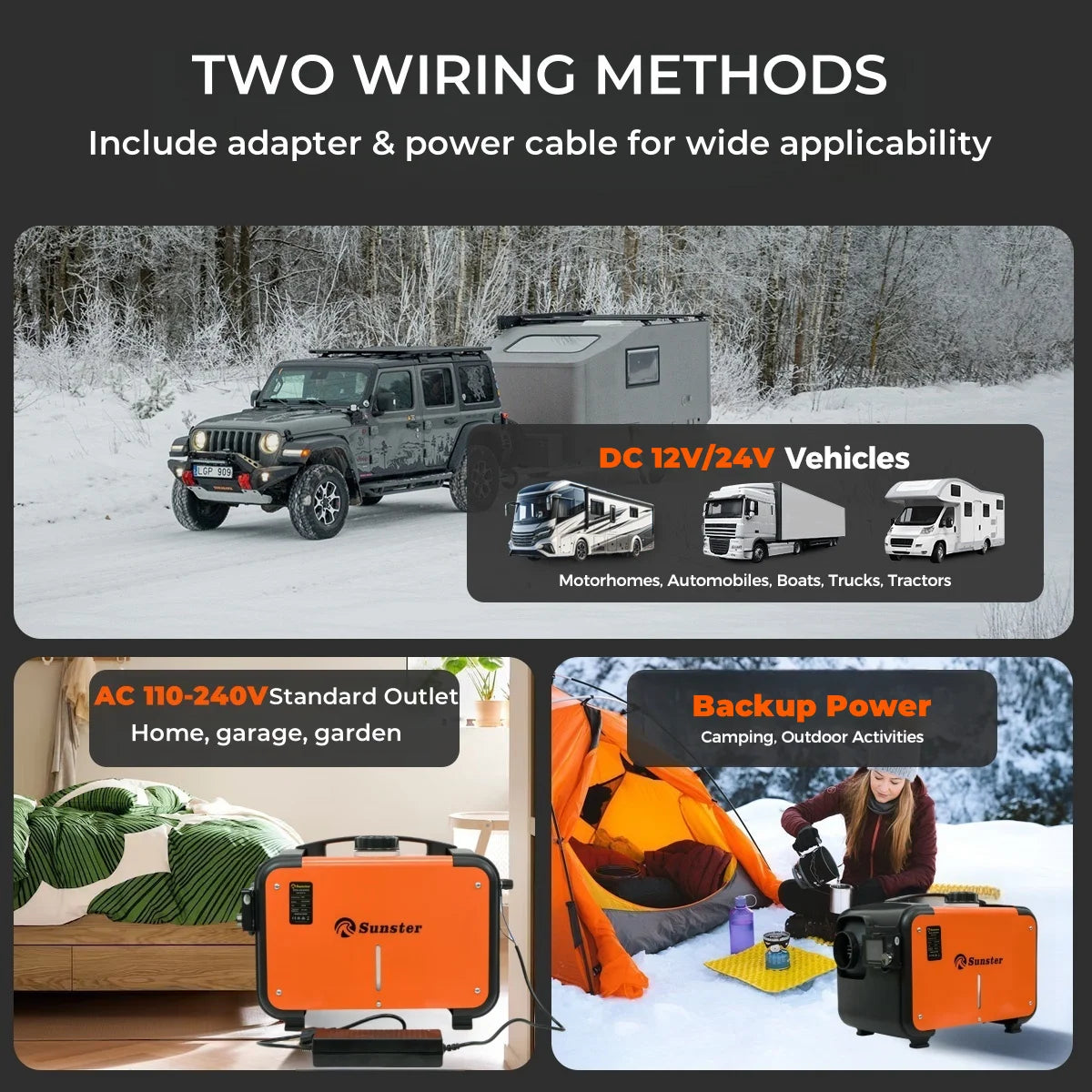 12V&24V&220V AC&DC Universal 8KW Diesel Air Heater All In One Parking Heater with bluetooth App Control For Home RV Vehicle