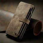 Flip Leather Phone Case For Samsung Galaxy S25 Edge S24 Ultra S23 FE S22 S21 S20 Plus Note 20 A16 A56 Zipper Wallet Card Cover