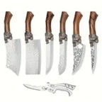 1-7 forged kitchen knife sheath, faucet-shaped handle, suitable for meat and fish