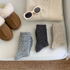 Winter Women Socks Wool Cashmere Thick Warm Long Socks Japanese Fashion Solid Color Thermal Floor Sleeping Socks Christmas Gifts