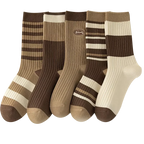 5 /10 Pairs Lot Socks for Women Ruffle Middle Tube Ankle Short Breathable Black White Set Spring Autumn