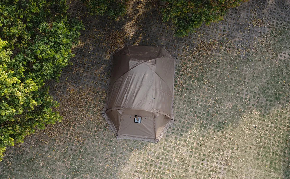 Fireproof 2 Person Winter Tent Hot Tent Waterproof Tunnel Dome Tent with Stove Jack and Snow Skirt for Camping Hiking 4 Season