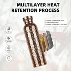 800ML Copper Sports Water Bottle Hammer Pattern Large Capacity Leakproof Cycling Gym Fitness Electroplating Drinking Cup 2025