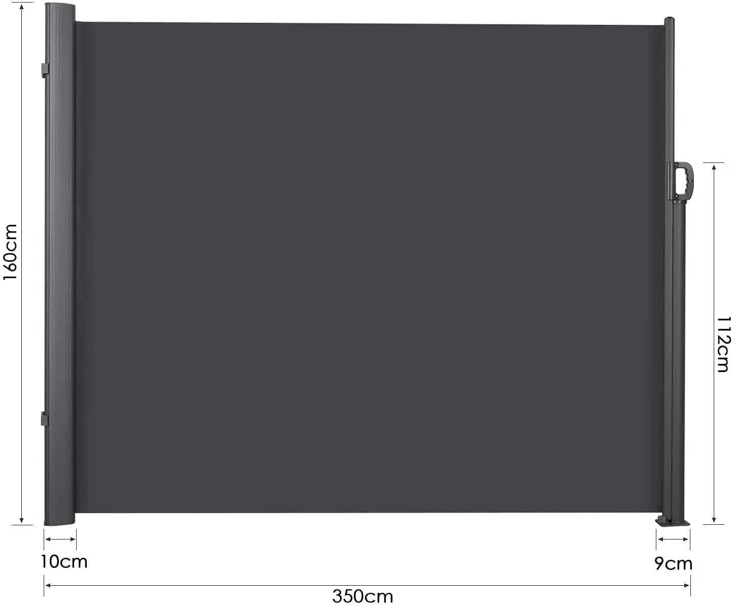 Retractable Side Awning, UV 50+ Full Aluminum Rust-Proof Patio Sunshine Screen, 280 g Thicken Privacy Divider & Wind Screen