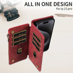 PU Leather Phone Case for IPhone 17Air  17 Pro Max 16 Pro Max 16e 15 14 13 12 11 Pro Max Plus  Flip Wallet Style Phone Cover