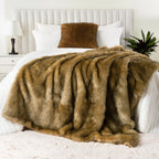 Battilo Faux Fur Throw Blanket Luxury Decorative Sofa Blankets Thick Warm Fur Blanket Soft Fluffy Plaid Throws For Bed King Size