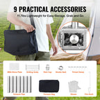 SucceBuy Wood Stove 80 in Stainless Steel Camping Tent Stove Portable Burning Stove with Chimney Pipes & Gloves 700in³Firebox