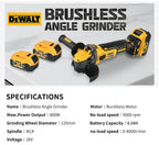 DEWALT DCG409 125mm Flat Head Angle Grinder Bare Machine Tool Cutting Machine 20v grinder  Brushless Tools