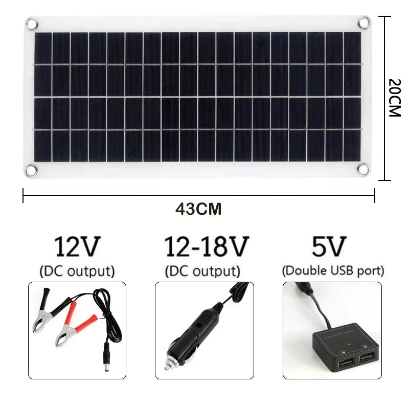 1000W Solar Panel 12V Solar Cell With 60A 100A Controller Solar Charge for Phone RV Car MP3 PAD Charger Outdoor Battery Supply