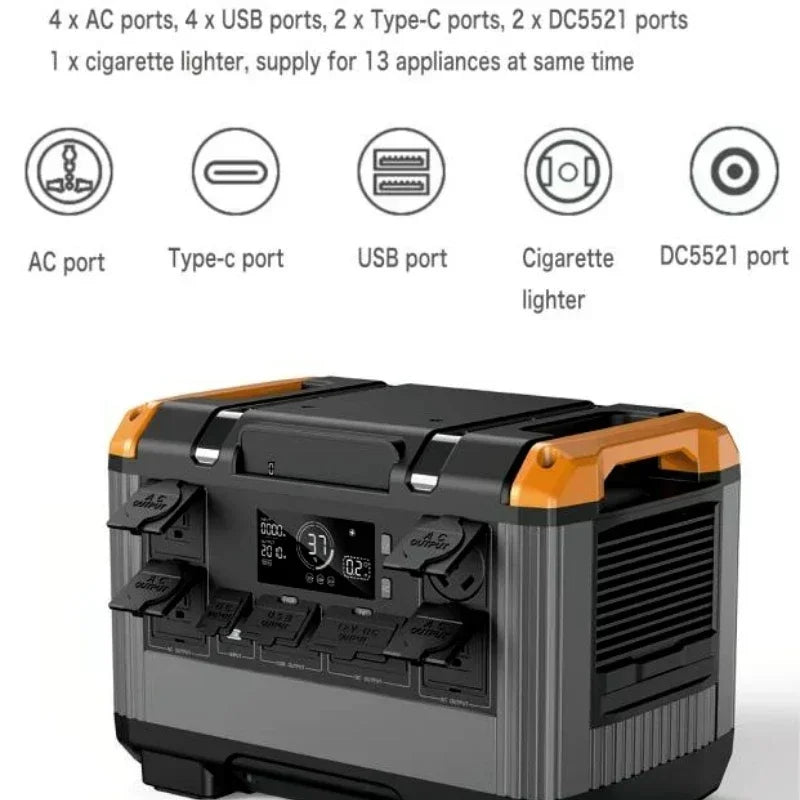 3000W Portable Power Stations Lifepo4 Battery Camping Outdoor Power Supply 5376wh Energy Storage 2400W Portable Power Generator
