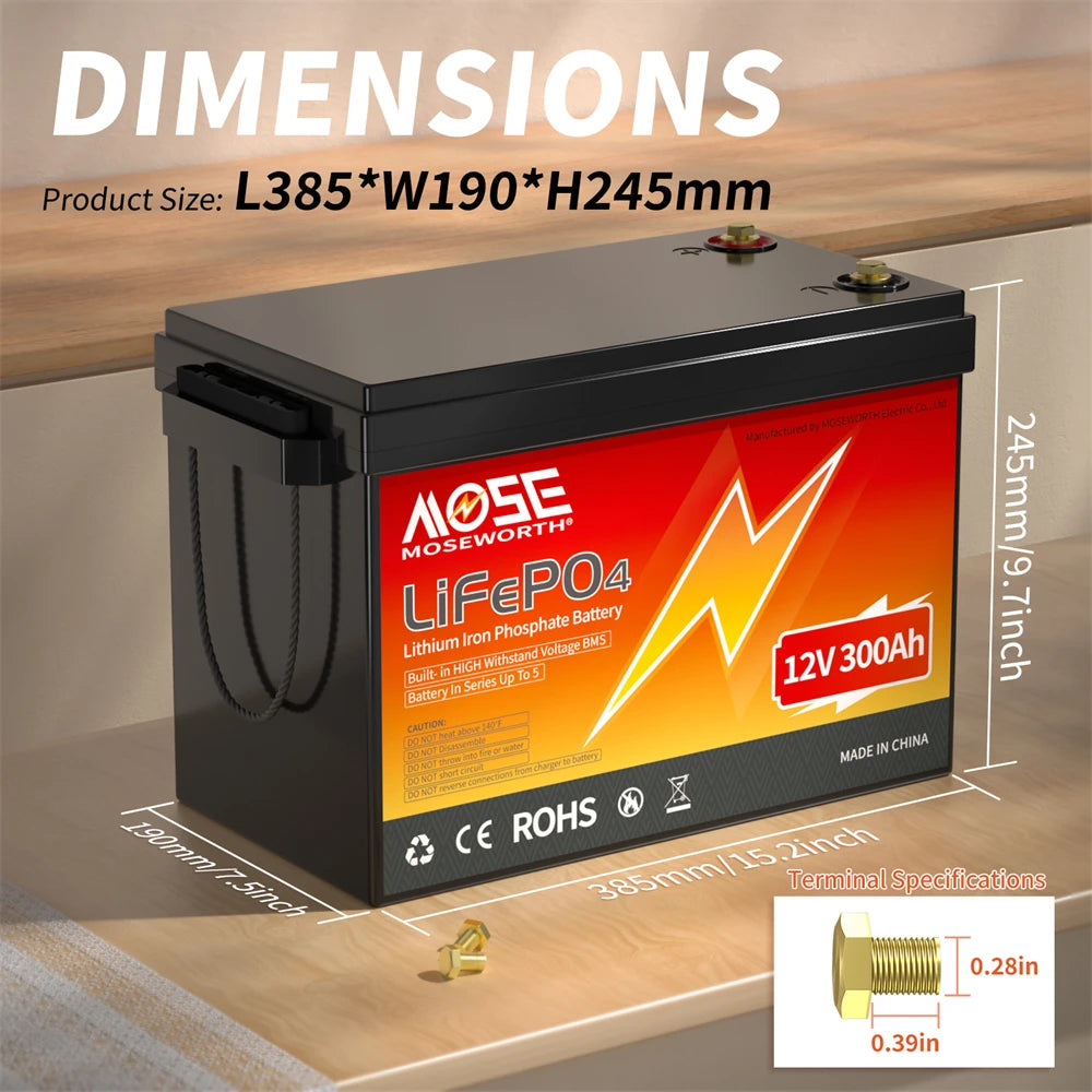 6Ah 10Ah 12Ah 20Ah 30Ah 12V 100Ah LiFePO4 Battery Pack BMS 200Ah 300Ah Lithium Iron Phosphate Rechargeable Battery