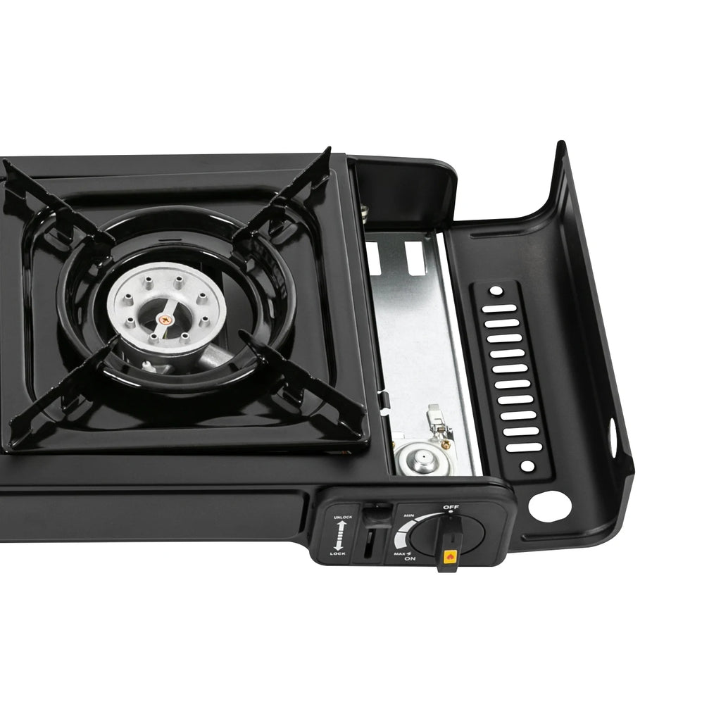 Portable Camping Stove, 2 Burners Butane Camping Stove with Carrying Case, Adjustable Fire Power Auto Ignition for RV Travel Use
