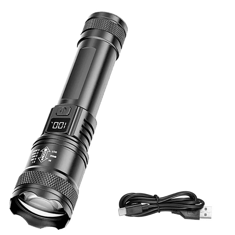 2000LM Ultra Bright P50 LED Flashlight Tactical EDC Emergency Spotlight Telescopic ZoomHandheld Torch  w/ 14500/18650 Battery