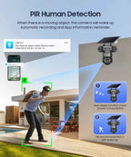 6K 15MP 4G SIM Solar Camera Outdoor 3 Lens 3 Screen Surveillance CCTV PTZ Human Detect Auto Tracking Solar Security Camera V380