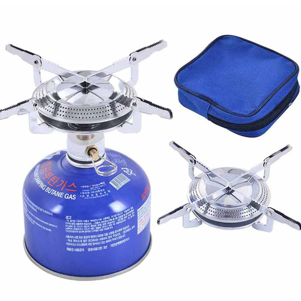 Outdoor Camping Gas Stove Small Camping Stove with Storage Bag Mini Gas Burner Adjustable for Hiking Climbing Fishing