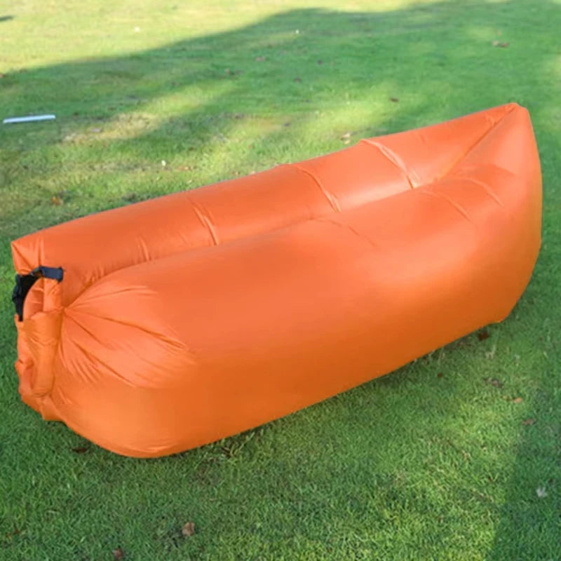 Single Person Lazy Inflatable Sofa Portable Outdoor Beach Air Sofa Bed Folding Camping Sleeping Bag for Comfortable Rest