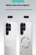 Thin Metallic Paint PC For Magsafe Magnetic Case For Samsung Galaxy S25Ultra S25 S24 S23 S22 Plus Ultra Borderless Cooling Cover